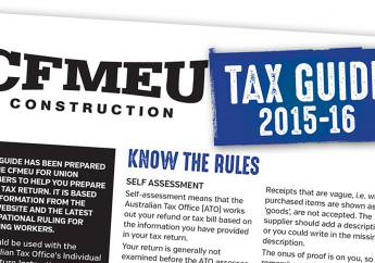 Tax Time – 2016 CFMEU Tax Guide
