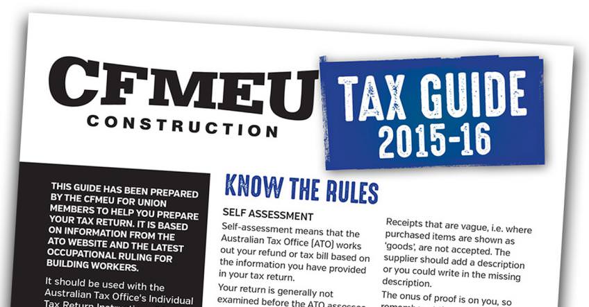 160801 CFMEU Tax Guide 2016 web | CFMEU VIC & TAS