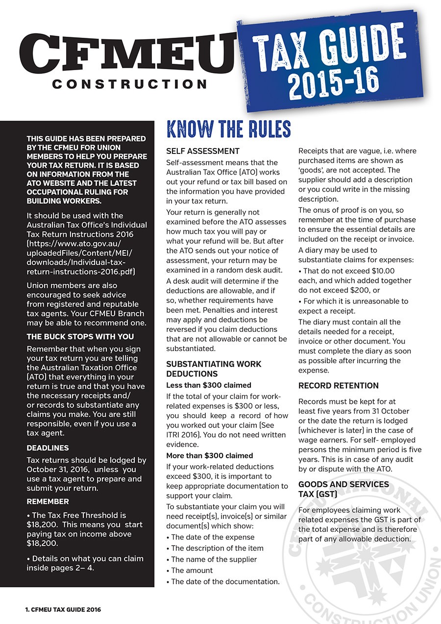 TAXGUIDE2015-16 Final | CFMEU VIC & TAS