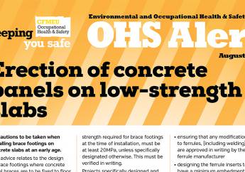 OHS Alert – panel erection