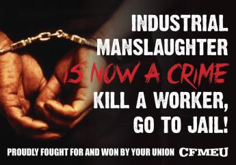 Historic win in QLD: Kill a worker, go to gaol.