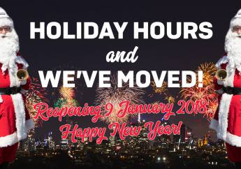 New office and holiday closure