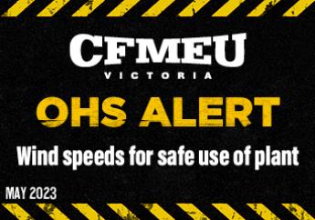 OHS Alert: Wind speeds for safe use of plant