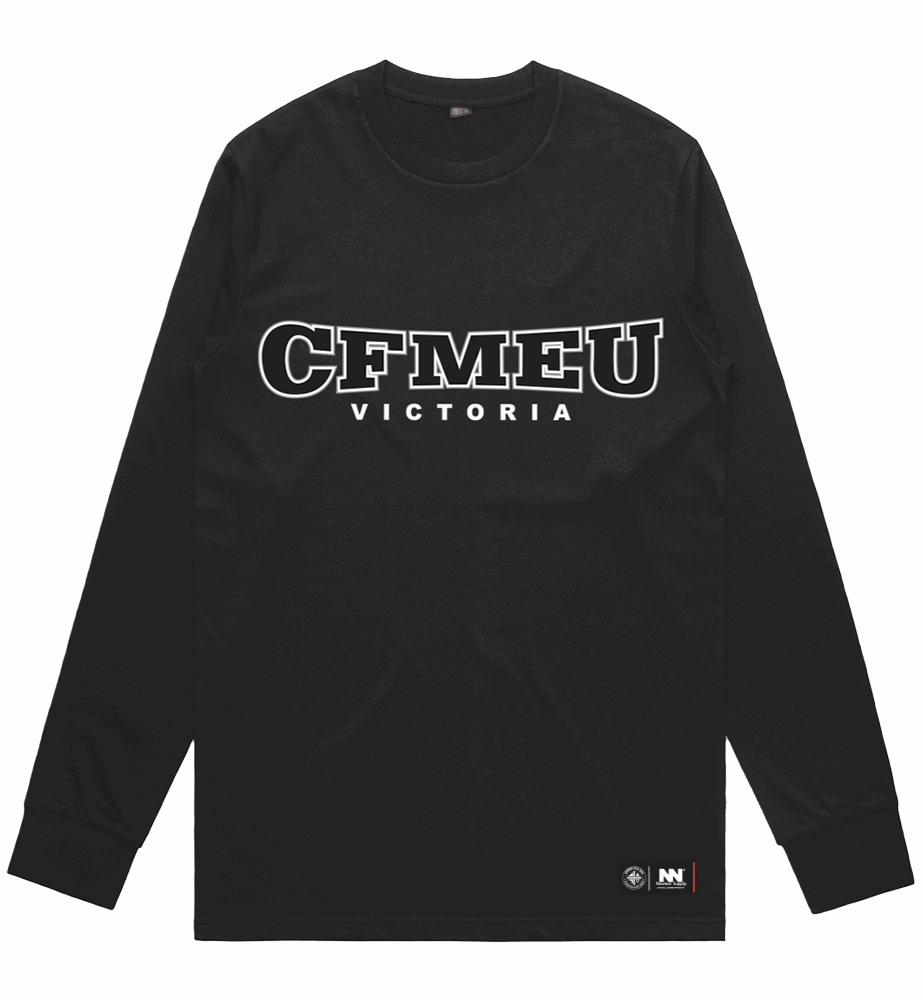 CFMEU Signature Logo Black LS Tee - NoWear Supply