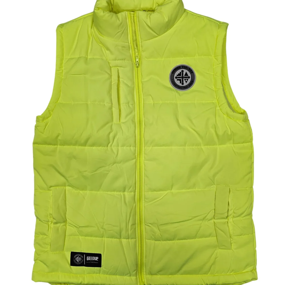 CFMEU Signature Puffer Vest - Hi Vis Yellow - Geedup Supply