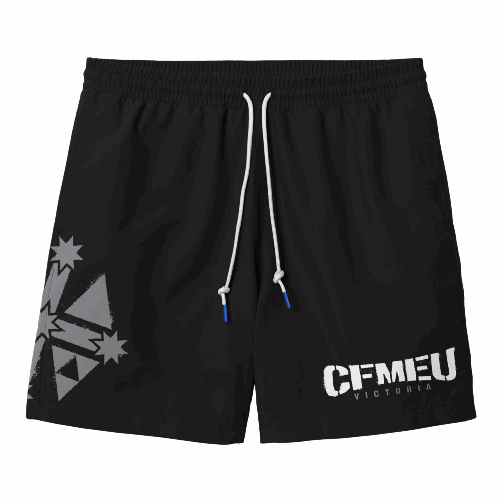 CFMEU Gym/Swim Shorts Black (NoWear Supply)